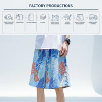 Shorts de bain décontractés amples et tendance pour hommes, à taille élastique, séchage rapide, couleur unie, pour l'été et la plage, vente en gros