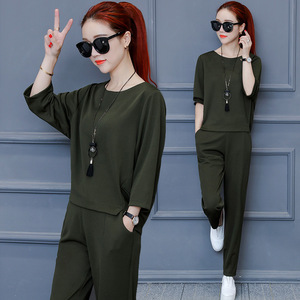 Plus Size Women's Casual Two-Piece Set Solid Color Knitted Polyester Summer Outfit Europe And America Style - Product Image 3