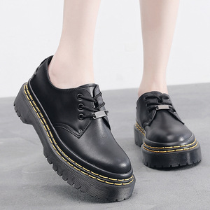 Zapatos Planos de Cuero para Mujer, Diseño Casual con Punta Redonda y Plataforma, Impermeables, para Primavera y Verano - Product Image 3