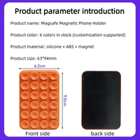Support de selfie portable antidérapant à 24 ventouses avec coussinets magnétiques en silicone MagSafe