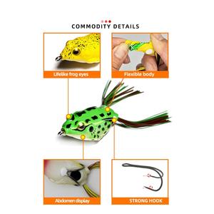 เหยื่อ<span class=keywords><strong>ตก</strong></span><span class=keywords><strong>ปลา</strong></span>แบบกบชีวเมติกส์ลอยน้ำได้น้ำหนักเบา4.5ซม. 5.5ซม. เหยื่อปลอมแบบลอยน้ำได้ทำจากซิลิโคนแถบยาง - Product Image 4
