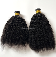 Extensions de cheveux naturels non traités Itips, cheveux indiens, kératine, 4B Afro Kinky Curly, extensions de cheveux I Tip, cheveux humains