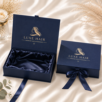 Boîte d'emballage magnétique personnalisée pour perruques, boîte d'emballage pour extensions de cheveux, boîte cadeau de luxe pour cheveux avec ruban et insert