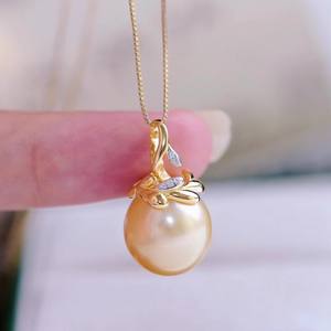 Accesorios DIY 31179, Precioso Collar con Colgante de Jade y Cuentas de Plata S925 de 10-13 mm, Base Vacía para Colgantes de Perlas Premium - Product Image 1