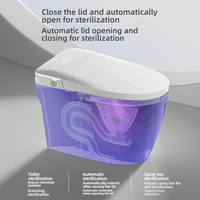 Toilet Pintar Minimalis Lengkung dengan Pembilas Otomatis, Pelindung Busa Suara, Tutup Radar, Pengering Hangat, Aroma Padat, Remote APP, Dual-Flush, Lampu Malam