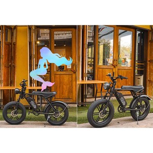 มอเตอร์ไซค์ไฟฟ้าสไตล์วินเทจจักรยานไฟฟ้าปั่นในเมือง1000W ยางล้ออ้วนญี่ปุ่น - Product Image 6