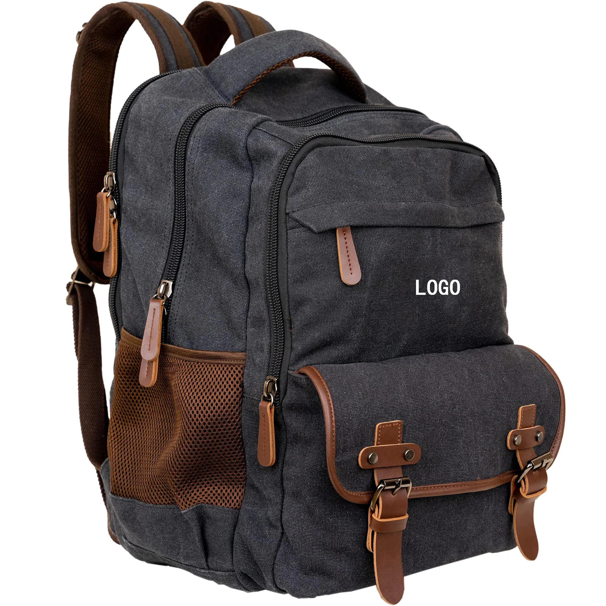 Yuhong özelleştirilmiş dayanıklı ağır 18in laptop sırt çantası erkekler seyahat açık hava etkinlikleri için kolej keten sırt çantası