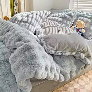 ผ้าห่มขนมิงค์สุดหรูสำหรับโซฟา/เตียง-ของตกแต่งบ้านที่หนาและมีสไตล์ - Product Image 2