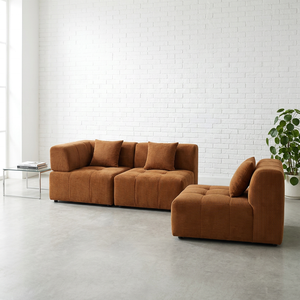 Sofá Seccional Modular Reclinable de Tres Plazas en Corduroy Rosa Polvoriento, Sofá en Forma de L <span class=keywords><strong>para</strong></span> <span class=keywords><strong>Sala</strong></span> de Estar, Centro Comercial u Hotel - Product Image 3