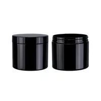 Custom Round Black Plastic Jars