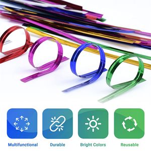 Attaches torsadées métalliques bleues de 4 pouces, lot de 1000, en aluminium réutilisable pour emballage cadeau et fermeture de sacs - Product Image 5