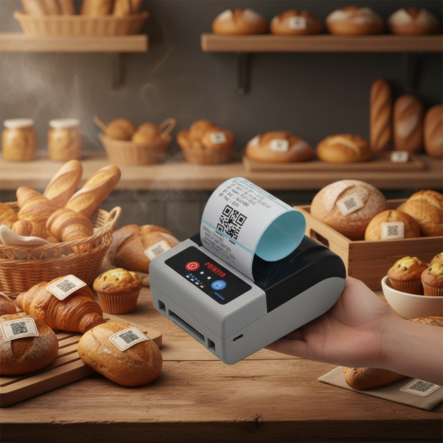 Handy Portable Thermal Receipt Label Printer for Small Business 58mm Wireless Bluetooth Bill Printing Machine with Auto Cutter