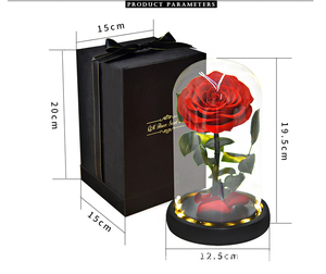 Regalo de San Valentín, Rosa Preservada, Pequeño Príncipe Rojo, Flor Eterna, Rosa Real con Cubierta de Cristal - Product Image 3