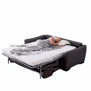 <span class=keywords><strong>Matelas</strong></span> en éponge haute densité rétractable pour articles ménagers modernes, cadre en métal, canapé-<span class=keywords><strong>lit</strong></span> intelligent en cuir véritable - Product Image 1