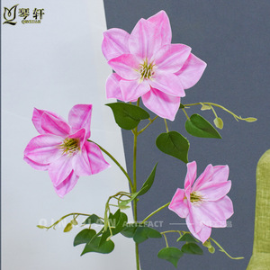 Clematis artificiels Qinxuan imprimés en 3D, fleurs de vigne réalistes pour la décoration de la maison et des mariages - Product Image 3