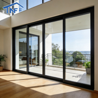 Porte coulissante de patio en aluminium robuste à double vitrage, sur mesure, grande vision, portes coulissantes à levage