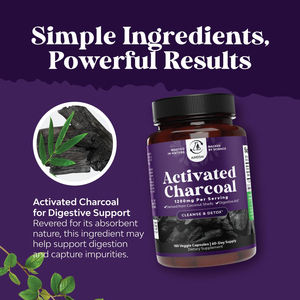 Capsules de charbon de bois activé végétalien pour adultes, compléments alimentaires pour soutenir la santé et favoriser la digestion - Product Image 5