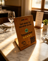 Menú de Restaurante de Madera con Código QR Programable y Grabado Láser Personalizado de Nichen One, con Chip NTAG213 y Tecnología RFID