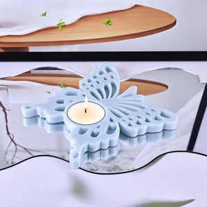 Nouveau mignon papillon bougeoir Silicone moule plateau caboteur chandelier plâtre décoration résine goutte à goutte Film - Product Image 3