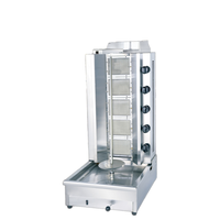 Grill à kebab/shawarma au gaz professionnel en acier inoxydable 201 à 5 brûleurs, 68000W haute efficacité pour viande de poulet