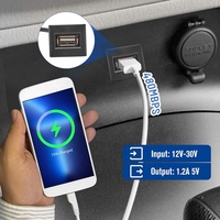 Prise de chargeur de voiture Port USB pour Toyota PVC Jacket Flush Mount Cable Compatible Tundra Land Cruiser Prado RAV4 Camry Corolla