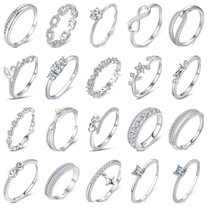 Anillos Apilables de Plata de <span class=keywords><strong>Ley</strong></span> 925 con Corona de Princesa y Circonita Cúbica, Anillo de Boda, Joyería de Lujo al por Mayor para Minoristas - Product Image 1