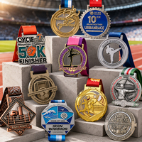 Médaille de marathon personnalisée en alliage de zinc 3D, conception gratuite, livraison rapide, récompense sportive haut de gamme, médaille en métal pour événements sportifs