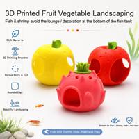 Hoogwaardige 3D-geprinte fruit- en groente speelgoed aquarium entree & uitgang vis kreeft tank schuilplaatsen micro landschappen poreus speelgoed