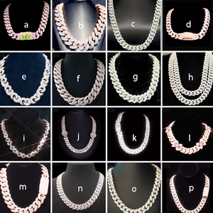 Tùy Chỉnh Vvs Moissanite Cuba Liên Kết Vòng Cổ Đá Hip Hop Phong Cách Vàng Trắng Mạ Rhodium Mạ 925 Bạc Cuba Chuỗi Tốt Unisex - Product Image 4