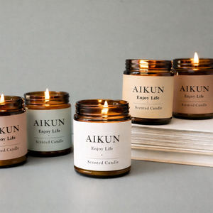 AIKUN Minimalist Colored Jar Long Lasting Soy Candle Gift Carton for Home Decoration Brand Promotion Wholesale - Product Image 1