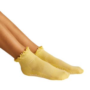Calcetines Antideslizantes de Alta Calidad Color Amarillo Limón y Transpirables para Fitness, Calcetines de Yoga con Logotipo Personalizado para Mujer - Product Image 2