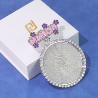 Pendentif photo unisexe plaqué or grande taille NUOYA, bijoux sertis de diamants, personnalisable avec nom, crochet, style hip-hop