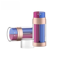 Flacon à vide double tube PP personnalisé de 30 ml avec pompe à double chambre pour crème de jour/nuit, sérum pour les yeux, lotion, emballage cosmétique