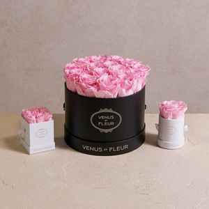ดอกกุหลาบจริงสัมผัสเหมือนจริงในกล่องทรงกลม/สี่เหลี่ยม ของขวัญสุดหรู ดอกไม้คงสภาพธรรมชาติสำหรับงานแต่งงาน - Product Image 2