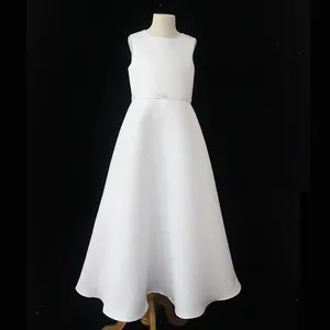 D30739女の子のための白い素敵な最初の聖体拝領ドレス
