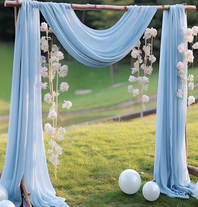 Vente en gros de rideaux en mousseline de soie rideaux transparents pour <span class=keywords><strong>mariage</strong></span> draperie cérémonie décoration <span class=keywords><strong>mariage</strong></span> plafond rideaux en arc - Product Image 3