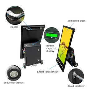 55 inch ngoài trời nhà máy di động giá di chuyển tất cả các thời tiết không thấm nước IP65 quảng cáo kỹ thuật số <span class=keywords><strong>LCD</strong></span> màn hình cảm ứng kiosk signage - Product Image 4