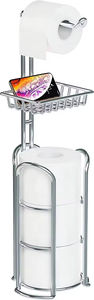 Porte-<span class=keywords><strong>papier</strong></span> hygiénique en métal sur pied avec réserve et distributeur pour 4 méga rouleaux et étagère pour téléphone portable - Product Image 2