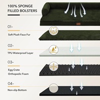 Coussin orthopédique en forme de U pour chien, imperméable, en mousse alvéolée, canapé pour animaux de compagnie, taille personnalisée, vente en gros d'usine OEM