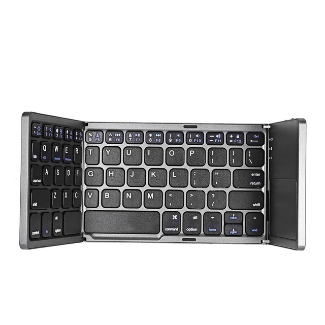 Wholesale Folding Keyboard with Touchpad Slim Mini Ultra Thin Wireless Keyboard Triple Foldable Keyboard