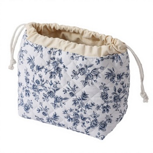 EcoDari 2026 Floral Style Fashion Zipper Quilted Cotton Soft Handle Medium Capacity <b>Makeup</b> <b>Bag</b> Mini Punching <b>Bag</b> - Product Image 2