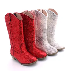 Bottes de cow-girl Talons pour enfants Filles Chaussures pour enfants Grossistes Caoutchouc Cuir solide Chaussures pour bébés Bottes d'équitation d'hiver - Product Image 1