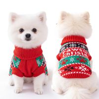 Pull tricoté pour animaux de compagnie ODM/OEM, col roulé, motifs variés, pour chiots et chatons, vente en gros, vêtements pour animaux de compagnie les plus vendus sur Alibaba