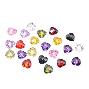 Piedras Sueltas de Circonia Cúbica Creada en Laboratorio, Corte Corazón, Multicolor Rosa/Blanco/Amarillo/Garnet, 4x4mm-10x10mm, Claridad VVS, Joyería Wangfu - Product Image 1