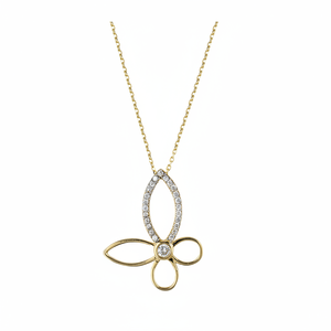Collier à breloques papillon en argent massif 14 carats pour femmes fabriqué en Turquie pour les occasions d'anniversaire - Product Image 2