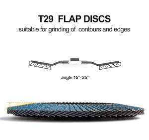 200 pièces Disque à lamelles en zircone grain 120 de 4,5 po x 7/8 po pour meuleuse d'angle, outil abrasif de ponçage Type 29 - Product Image 3