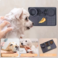 Tapis de léchage en silicone pour animaux de compagnie, pliable, avec ventouse, pour gamelle anti-glouton chat/chien, tapis d'alimentation, best-seller