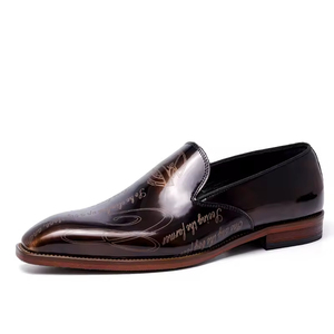 Chaussures décontractées en cuir véritable de style britannique à lacets pour hommes, grande taille, faites à la main, marron, rétro, pour le bureau, la carrière, toutes saisons, mariage - Product Image 6