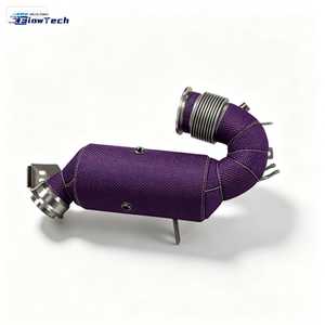 Downpipe à haut débit en acier inoxydable SS304 pour Mercedes Benz GT50 GT53 GLE53 E53 CLS53 M256 3.0T avec bouclier thermique violet et options de couleurs multiples - Product Image 3