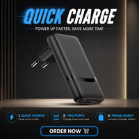 Chargeur mural pliable 35W avec prise EU, double port USB A + Type C PD QC3.0, adaptateur de charge rapide certifié CE RoHS pour les voyages